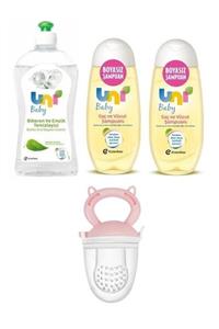 Uni Baby Paraben Içermeyen Temizleyici 500 Ml+günlük Kullanıma Uygun Şampuan*2+meyve Süzgeci Pembe