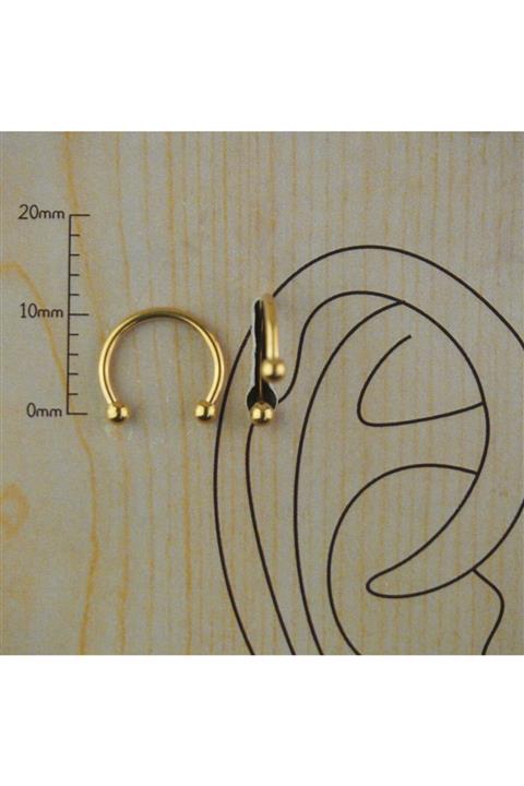 HEIMDALL Gold 316l Cerrahi Çelik Kararmaz Kıkırdak-rook-burun-tragus 10 Mm Piercing