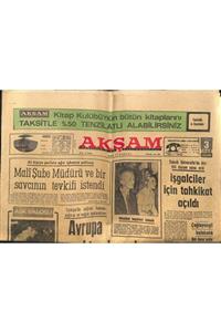 Gökçe Koleksiyon Akşam Gazetesi 3 Temmuz 1968 - Tanju Okan Tabancayla Vuruldu