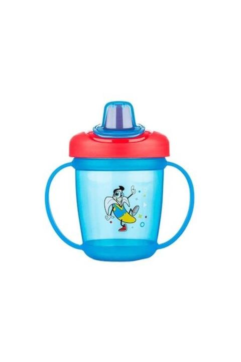 Bebedor Mavi Çift Kulplu Kapaklı Akıtmaz Bardak