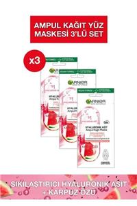 Garnier Hyaluronik Asit Sıkılaştırıcı Ampul Kağıt Maske 3'lü Set