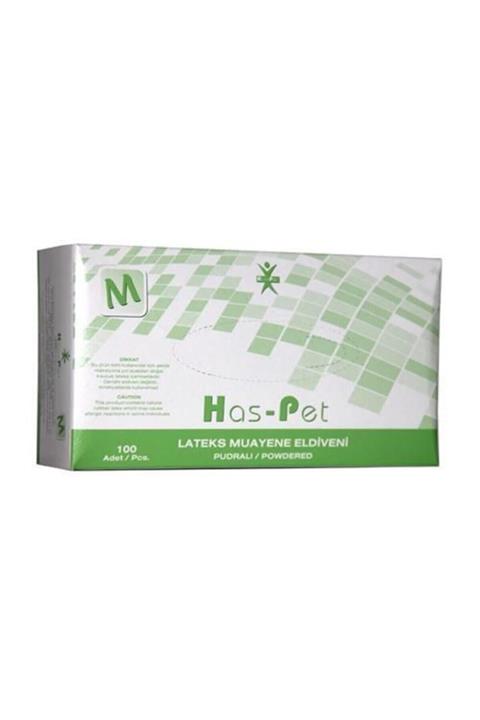 Dolphin Has-pet Pudralı Lateks Muayene Eldiveni M Beden