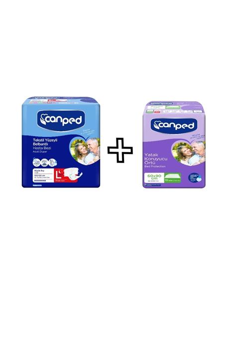 Canped Belbantlı Gece Büyük Eko (LARGE/NİGHT) Hasta Bezi 14'lü ( ) Yatak Koruyucu Örtü 10'lu 60*90