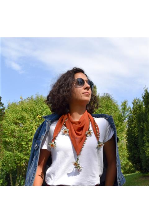 Decuple Craft Safran Çiçeği - Iğne Oyası Fular