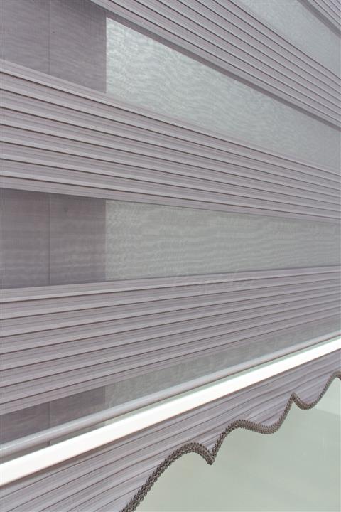 Payidar Zebra Stor Perde Pliseli Gri 210x260 Cm Etek Dilimli Perde