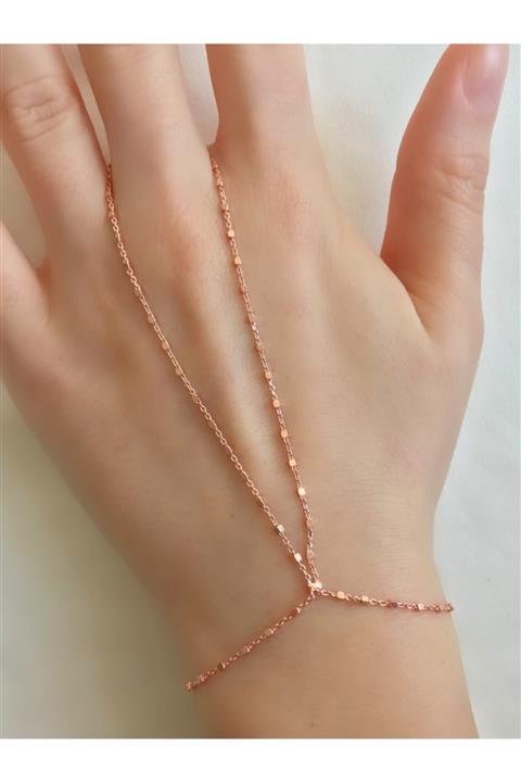 GUSAGO Kadın Rose Gold Pul Zincir 925 Ayar Şahmeran Bileklik