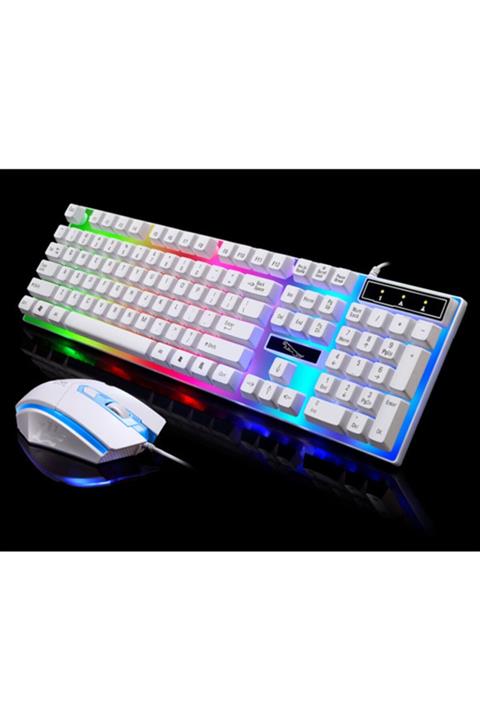 Ally Mobile Ally G21 Usb Led Işıklı Oyuncu Klavye Ve Mouse Set-beyaz-rz