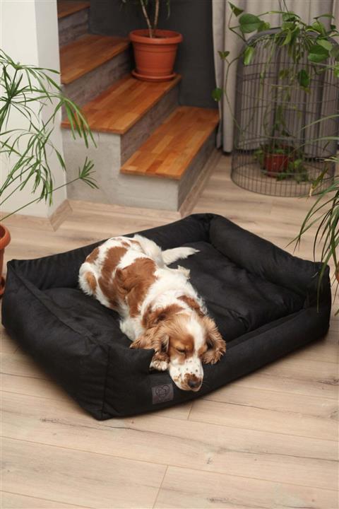 LUVLY PETS Xlarge Köpek Yatağı Yıkanabilir - Tüplü Smart Plus Köpek Yatağı - Siyah - 100x80 Cm