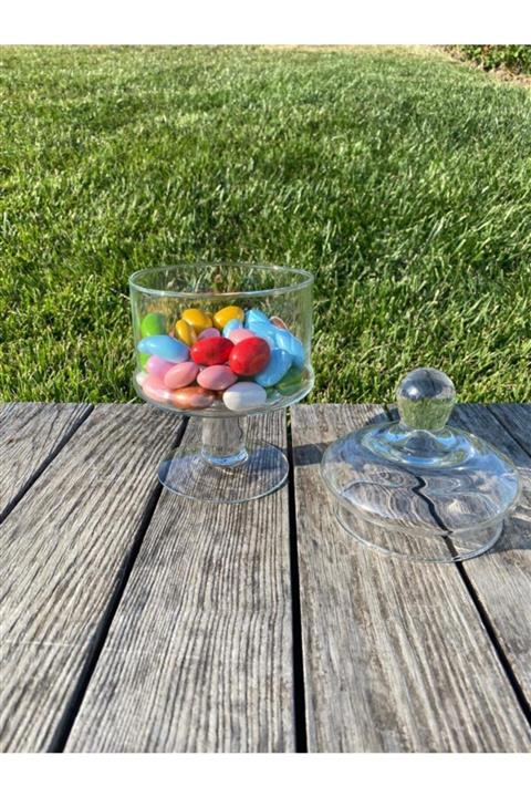 Milena Home Kapaklı Cam Şekerlik Sunum Kasesi