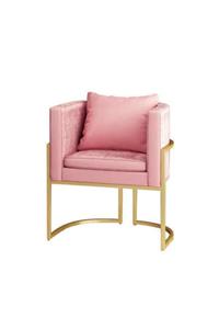 LA BELLA HOME Gold Metal Ayaklı Sandalye -pembe