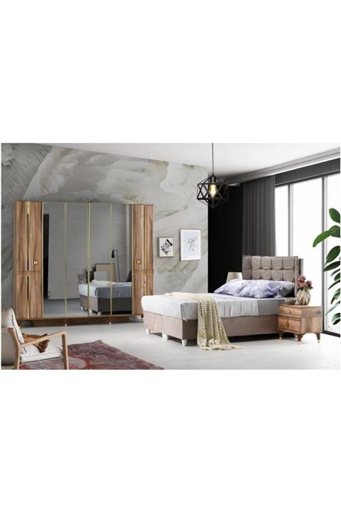 Viento Mobilya Grand Aynalı Ve Kapaklı %100 Mdf Yatak Odası Takımı