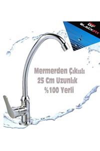 BlackFit Mermerden Çıkışlı Lavabo Ve Mutfak Bataryası