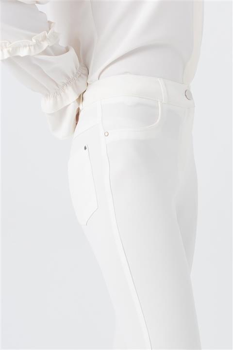 Nihan Ispanyol Paça Pantolon Ekru