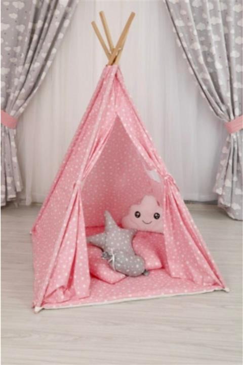 Lilabebe Pembe Yıldızlı Çadır