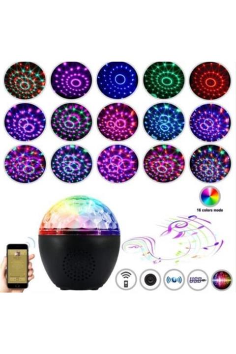 Bakmakistersen 16 Renkli Bluetooth Hoparlörlü Disco Topu