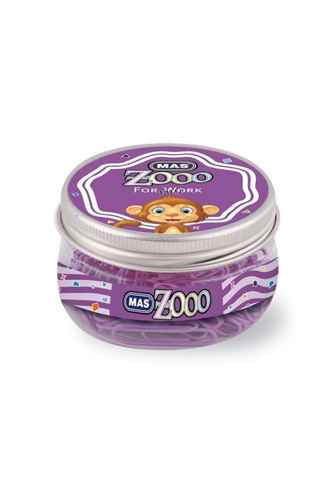 Mas Zoo Şeffaf Yuvarlak Kutuda Plastik Kaplı Ataş (no: 3 Mor)