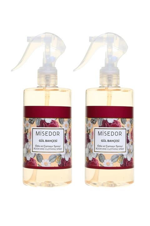 Misedor 2 Li Set Gül Bahçesi Oda Ve Çamaşır Parfümü 330 Ml
