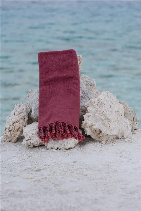 Pestemalim Petek Taslama Pestemal Bordo