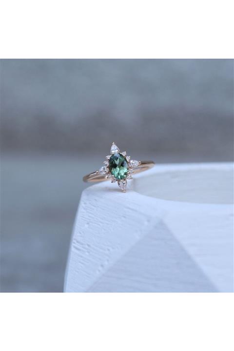 INZA mücevherat Vintage Turmalin & Pırlanta Sirius Yüzük