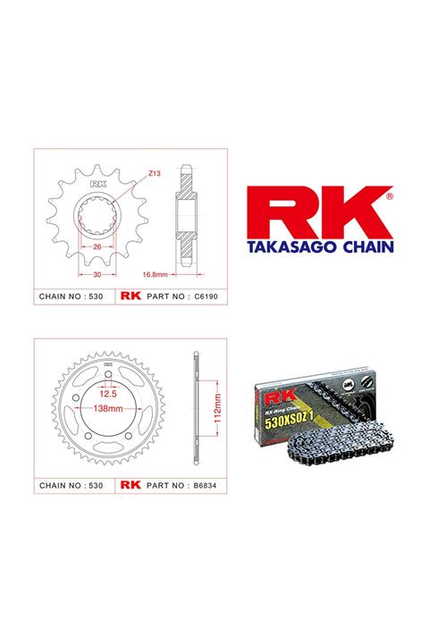 RK Honda Cbf 1000 Rk X-Ring Zincir Dişli Set 530 Xso 16/41T(2010-2016)