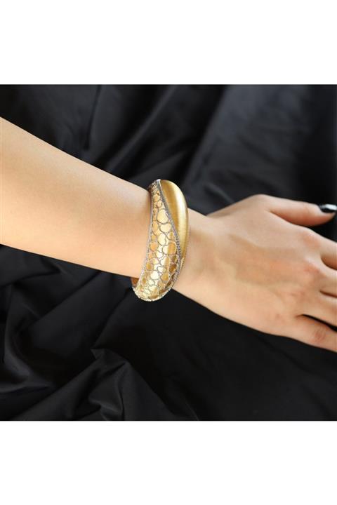 ATA MUCEVHERAT Kadın Gold Italian Modern Kelepçe