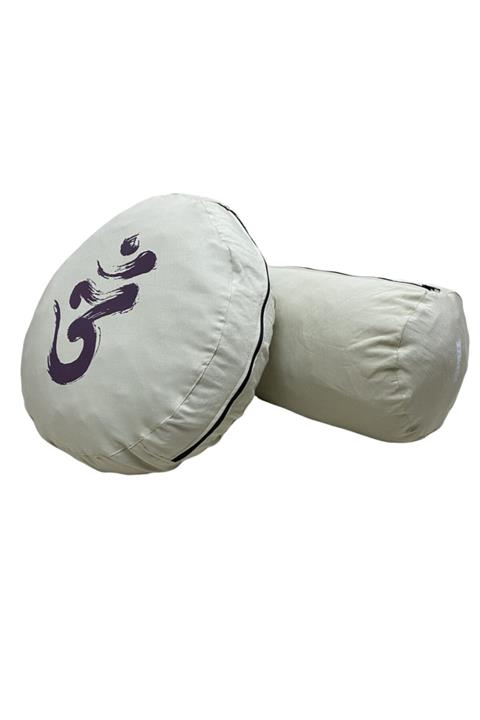 REMEGE Ohm Baskılı Bolster Minderi Meditasyon Minderi İkili Set