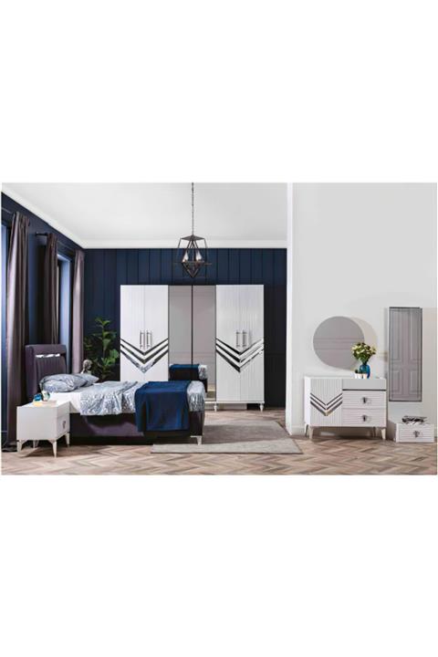 Viento Mobilya Kandilli Aynalı Ve Kapaklı %100 Mdf Yatak Odası Takımı