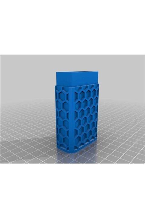 BCA 10 Altıgen Tasarım Dekoratif Hediyelik Sigara Kutusu Plastik Mavi