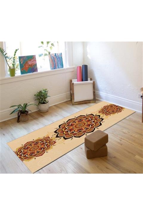 Markaev Bej Üçlü Mandala Yoga Paspası 06
