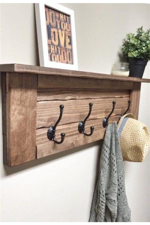 UmutHomeDesing Ahşap Dekoratif Duvar Askılık