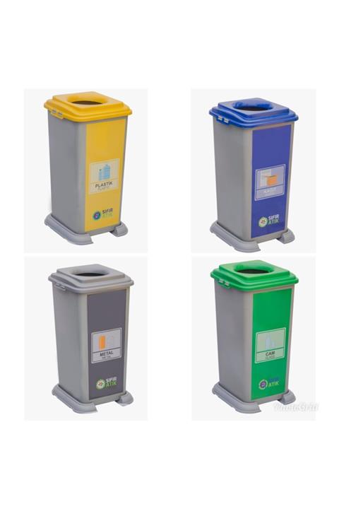 boraninciftligi Plastik Geri Dönüşüm Atık Kutusu 70lt 4'lü Paket Kargo Dahil