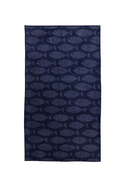 Homelover Plaj Havlusu 100x180 Mavi Fish %100 Pamuk