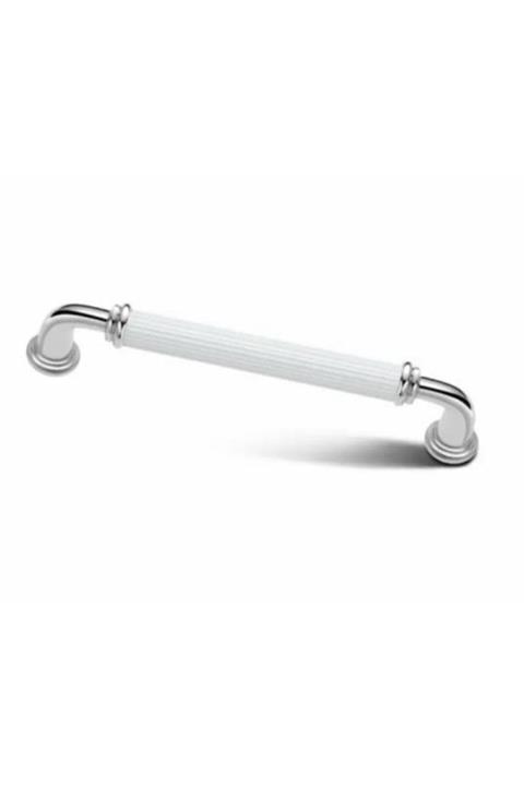 Asil Metal Yakut Kombin Lüks Modern Dolap Çekmece Kulpları 224 Mm Krom - Beyaz