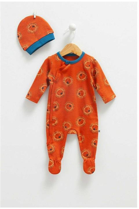 Caramell Aslan Desenli Tulum Ve Şapka 2'li Set