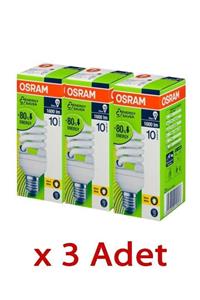 Osram Mini Twist 23w (112w) Ekonomik Ampul Sarı Işık (3 Adet) Kompak Floresan Ampul E27 Duy