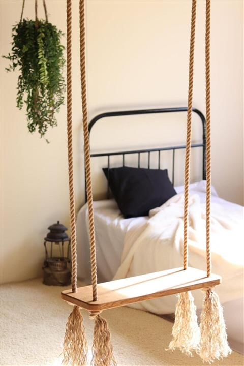 Master Hands Halatlı Ahşap Salıncak