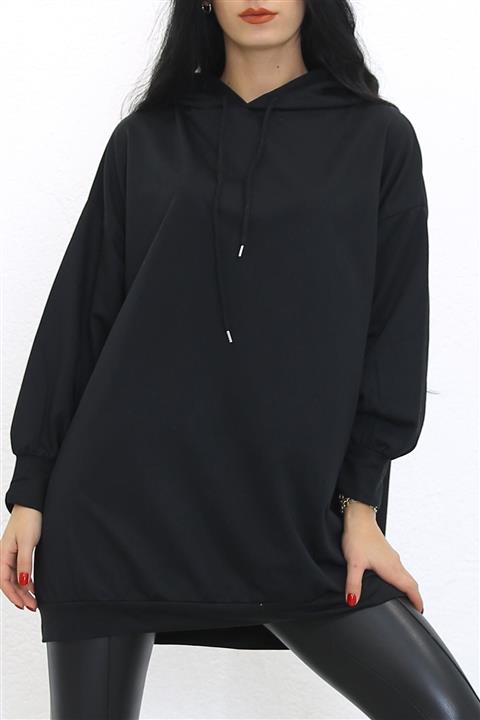 PEARL CLOHT Oversize Kapşonlu Sweat Siyah - 14922.1095.