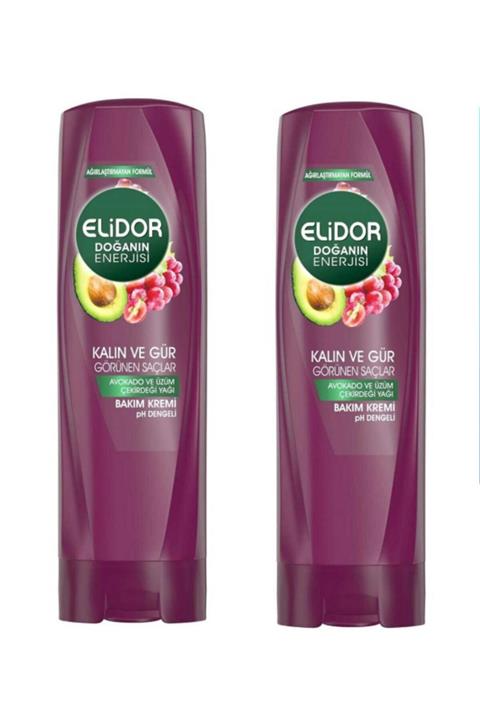 Elidor Doğanın Enerjisi Kalın & Gür Saçlar Avokado Ve Üzüm Çekirdeği Yağı Saç Bakım Kremi 350ml 2'li