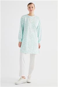 Trendyol Modest Mint Çiçek Detaylı Örme Tesettür Alt-Üst Takım TCTSS21AU0393