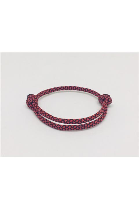 Asperas Grup Unisex Kırmızı Siyah Kabala Paracord Bileklik