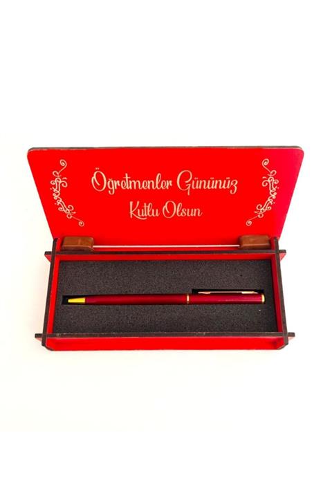 Hediyelza Öğretmenler Gününe Özel Tasarımlı Ahşap Kalem Kutusu