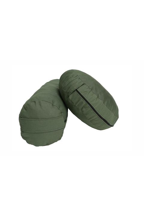 Zunkla Yeşil Meditasyon Minderi Antibakteriyel Duck Kumaş Bolster Minderi Ikili Set