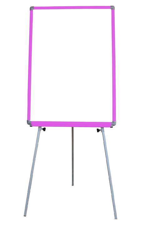 ABC 60x85 Pembe Çerçeve Teleskopik Ayaklı Beyaz Yazı Tahtası
