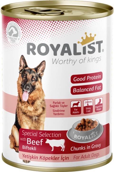 Royalist Yetişkin Köpek Konserve Biftekli 400 Gr 12 Adet