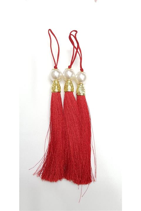 Hobigram Kırmızı Boncuklu Püskül 12 Cm 1 Adet