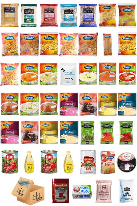 Blueden Ramazan Erzak Kumanya Yardım Gıda Paketi Paketi 45 Parça 142 Nolu Paket