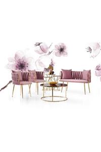 SİVAS GÖZDE MOBİLYA Pembe Modern Bekleme Odası Ofis Oturma Grubu Mobilyası 2+1+1
