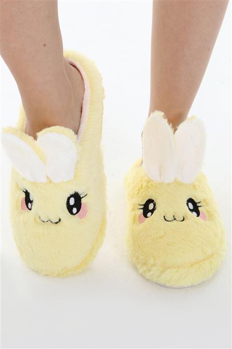 Beyond Kadın Sarı Rabbit Yumuşak Gondol Ev Terliği