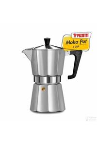 Un Caffe Pezzetti Moka Pot Metal Renk 3 Cups