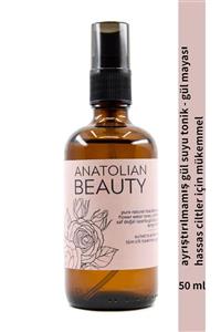 ANATOLIAN BEAUTY Kuru Ve Hassas Ciltler Için, Yüksek Etki Performanslı Ayrıştırılmamış Saf Doğal Gül Suyu Tonik 50 ml